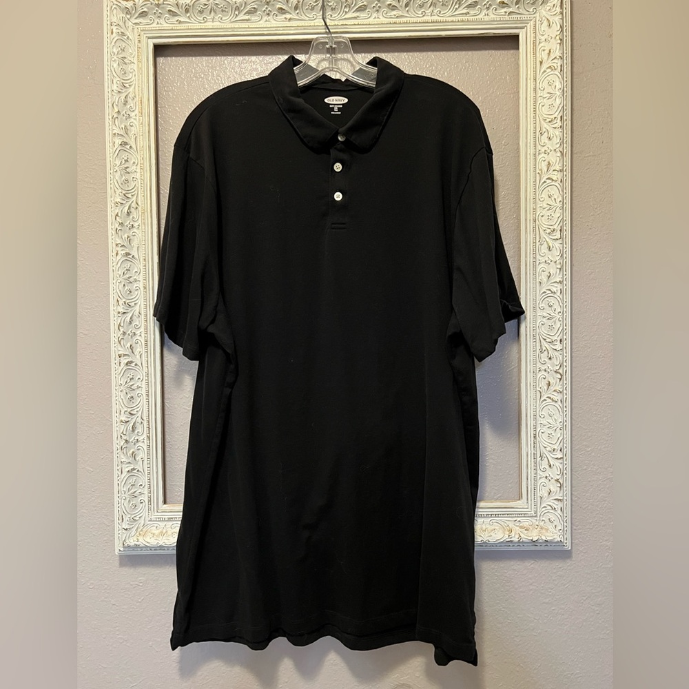 Old Navy Black Soft Washed Polo XXL Tall